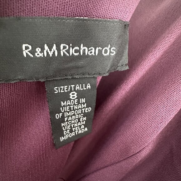 R&M Richards Sheath Dress Womens 8 Purple Beaded Flower Party Whimsygoth 90s Y2K - Picture 7 of 15